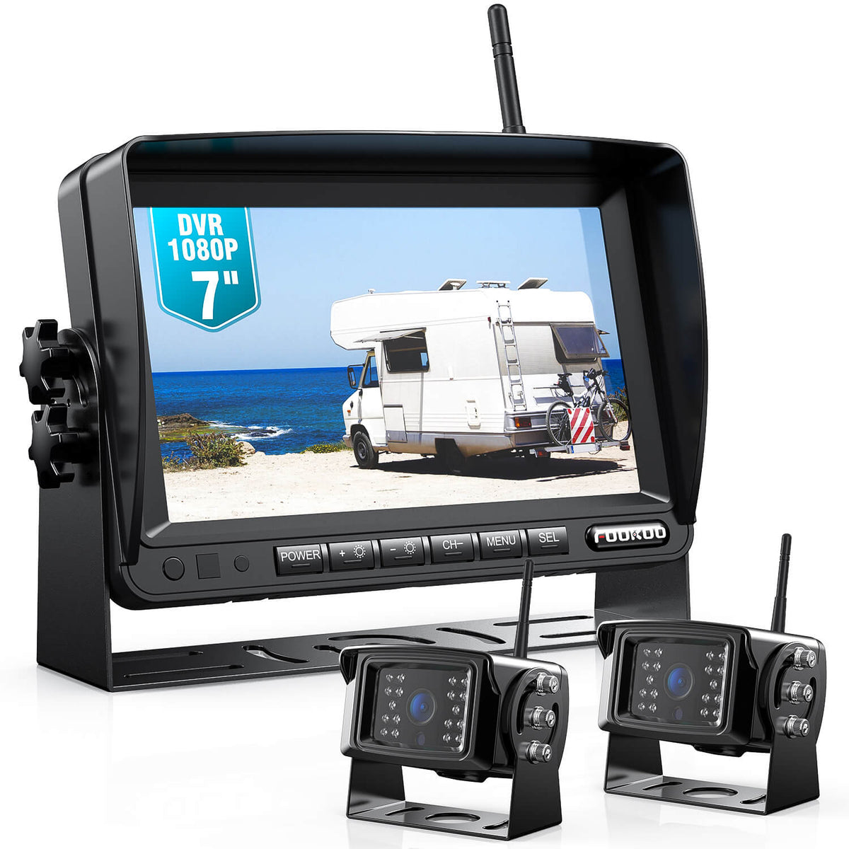 FOOKOO 1080P 7-inch Wireless Backup Camera System (DW702)