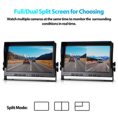 FOOKOO 10” HD 1080P Quad-Cam Wired Backup System (DY104)